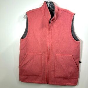 Lanart Baby Alpaca pink and gray reversible full zip sweater Vest size small